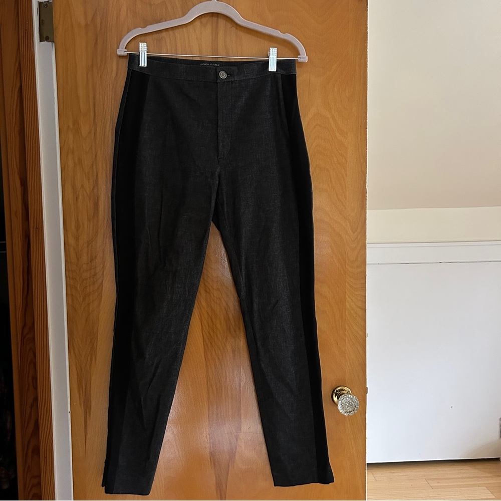 Banana Republic Dark Grey & Black Tuxedo Pant